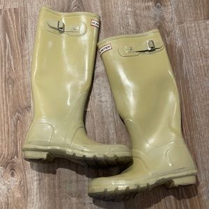 Hunter original tall rain boots - cream